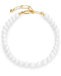 Monica Vinader - Vermeil And Pearl Nomade Bracelet - Lyst