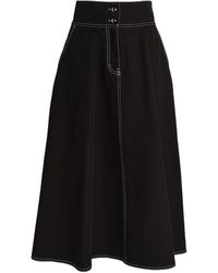 Max Mara - Cotton-linen Flared Midi Skirt - Lyst