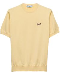Prada - Recycled Silk-Blend Logo Sweater - Lyst