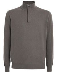Corneliani - Cashmere High-Neck Quarter-Zip Sweater - Lyst