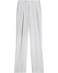 dunhill - Wool-Mulberry Silk Stripe Trousers - Lyst