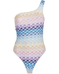 Missoni - Knitted One-shoulder Swimsuit - Lyst
