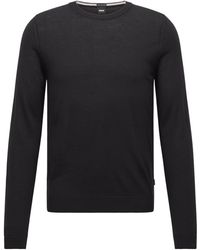 BOSS - Virgin Wool Crew-Neck Sweater - Lyst