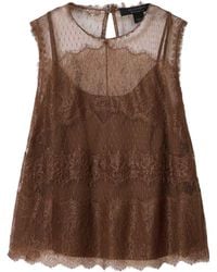 AllSaints - Tulle Lace-Trimmed Clara Blouse - Lyst