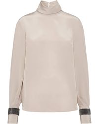 Brunello Cucinelli - Silk Precious Bracelet Blouse - Lyst