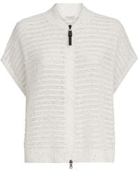 Brunello Cucinelli - Linen-Blend Cardigan Vest - Lyst