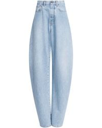 Alaïa - Round Wide-Leg Jeans - Lyst