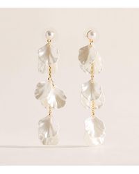 Self-Portrait - Faux Pearl Petal Drop Earrings - Lyst
