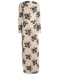 Erdem - Sequined Floral Draped Gown - Lyst