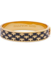 Halcyon Days - Plated Enamel Bee Sparkle Bangle - Lyst