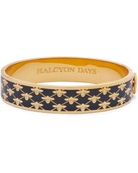 Halcyon Days - Plated Enamel Bee Sparkle Bangle - Lyst