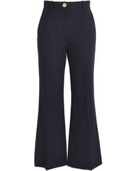 Sandro - Wool-Blend Flared Trousers - Lyst