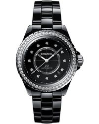 CHANEL - Ceramic, Steel And Diamond J12 Calibre 12.1 Watch - Lyst