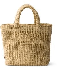 Prada - Small Crochet Tote Bag - Lyst