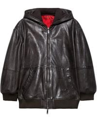MAX&Co. - Leather Bomber Jacket - Lyst