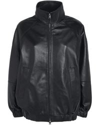 Charoux - Globe Leather Bomber Jacket - Lyst