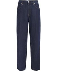7 For All Mankind - Stovepipe High-Rise Straight Jeans - Lyst