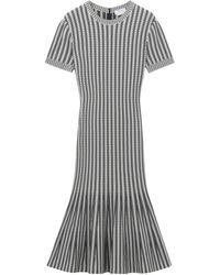McQueen - Knitted Stripe Midi Dress - Lyst