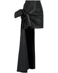 Alexander McQueen - Leather Asymmetric Mini Skirt - Lyst
