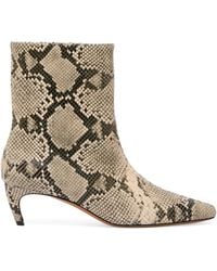 Marella - Leather Snake Print Ankle Boots - Lyst