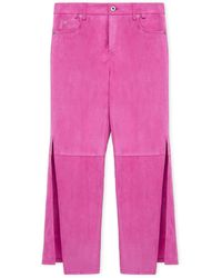 Loewe - X Paula's Ibiza Suede Split-Leg Flared Trousers - Lyst