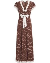 RIXO London - Silk Polka-Dot Marlice Midi Dress - Lyst