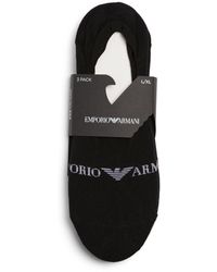 Emporio Armani - Cotton-blend Invisible Socks (pack Of 3) - Lyst