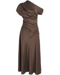 Jonathan Simkhai - Satin Asymmetric Joanna Midi Dress - Lyst