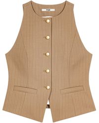 Maje - Wool-Blend Striped Waistcoat - Lyst