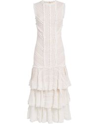 Cinq À Sept - Ruffled Maceio Midi Dress - Lyst
