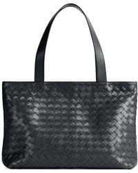 Bottega Veneta - Small Leather Zipped Tote Bag - Lyst