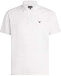 Emporio Armani - Cotton-Blend Contrast-Logo Polo Shirt - Lyst