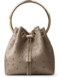 Jimmy Choo - Ostrich Leather Bon Bon Top-Handle Bag - Lyst