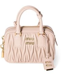 Miu Miu - Matelassé Leather Arcadie Top-Handle Bag - Lyst