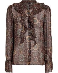 PAIGE - Silk Printed Claude Blouse - Lyst