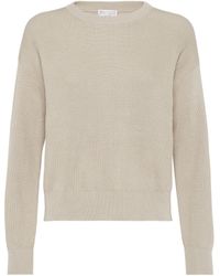 Brunello Cucinelli - Cotton English Rib Sweater - Lyst
