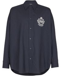 Balmain - Virgin Wool College Emblem Shirt - Lyst