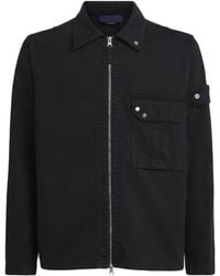 Stone Island - Zip-Up Denim Overshirt - Lyst