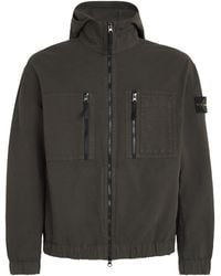 Stone Island - Organic Cotton Ripstop Hooded Overshirt - Lyst