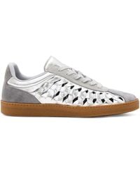 AllSaints - Leather-Suede Woven Thelma Sneakers - Lyst
