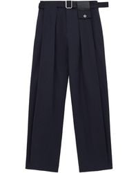 Loewe - Cotton-Silk Gabardine Belted Trousers - Lyst