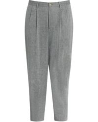 Giorgio Armani - Linen-Wool Pleated Straight Trousers - Lyst