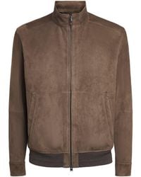 Canali - Lamb Suede Bomber Jacket - Lyst