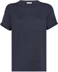 Brunello Cucinelli - Silk-cashmere Blend T-shirt - Lyst