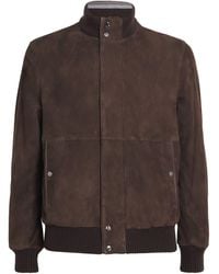 Paul & Shark - Aqualeather Suede Bomber Jacket - Lyst
