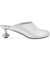 Loewe - Metallic Leather Toy Mules 45 - Lyst