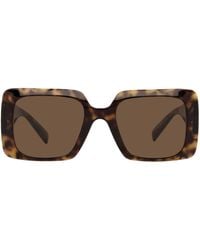 Versace - Tortoiseshell Medusa Stud Square Sunglasses - Lyst