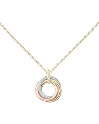Cartier - Mixed And Diamond Trinity Necklace - Lyst