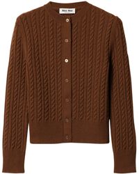 Miu Miu - Cashmere Cable-Knit Cardigan - Lyst