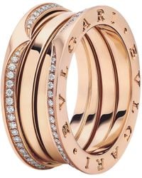 BVLGARI - And Diamond B.Zero1 Three-Band Ring - Lyst